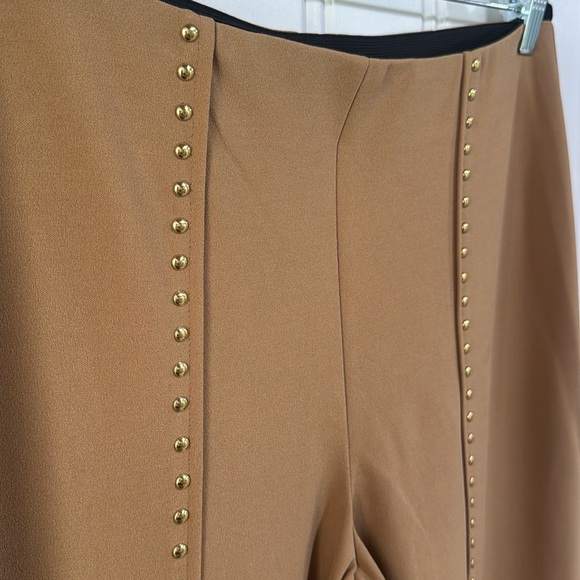 INC International Concepts Tan Wide Leg Studded pull on Pants Size Large - Picture 9 of 10